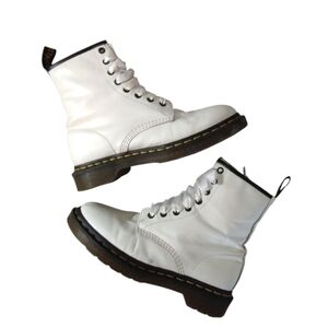Dr. Martens Cream And White Boots Combat Boots Women's Size 7